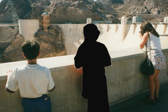 Peter, an excised Jenny and Helen overlooking Hoover Dam
