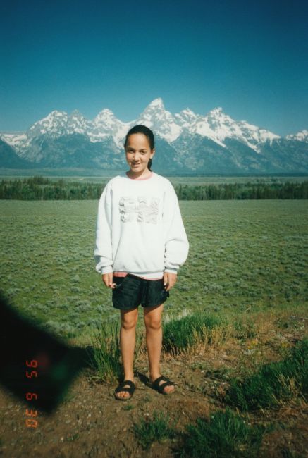 Jenny with Grand Tetons in the background
