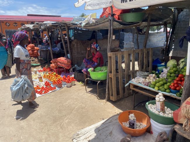 2/4/23 walking through market in Ondjiva, Angola.  This town was about 40 minutes drive north from the border with Namibia.
