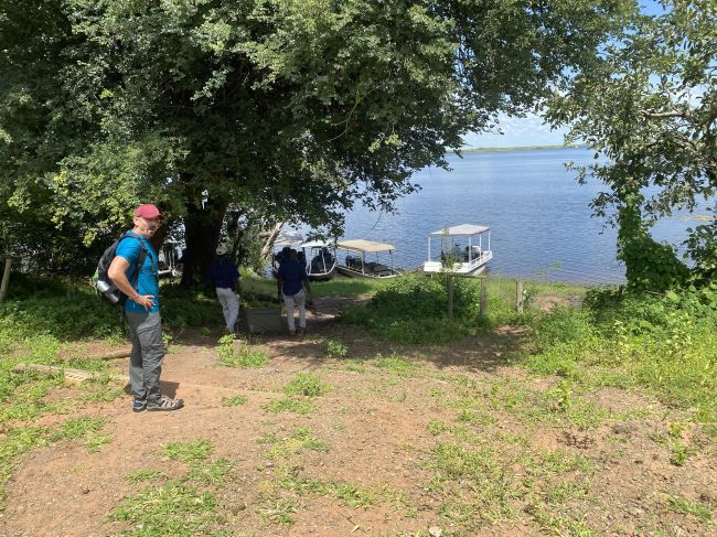 2/7/23 walking down to our boat early morning for our river game-viewing cruise
