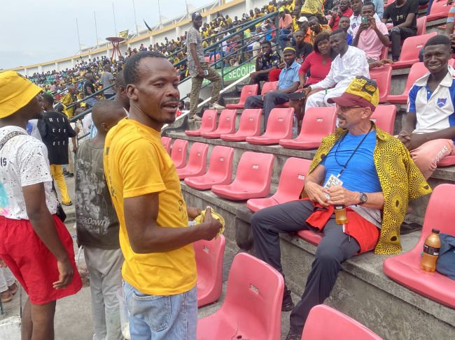 2/12/23 Ray  in the stands during Congo-Nigeria soccer match we attended
