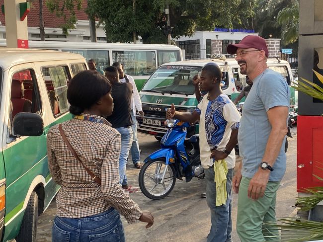 2/13/23 Ray and our guide Marley failing to explain to local drivers how not to congest the gas pumps
