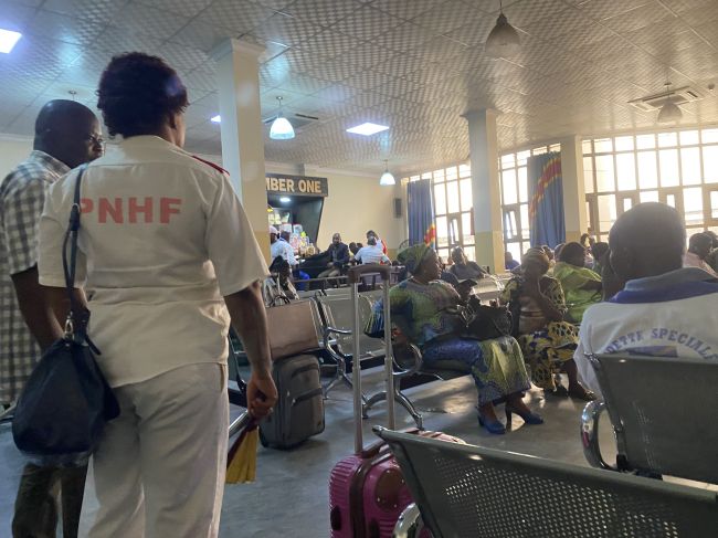 2/14/23 Waiting room on Kinshasa side for ferry to cross the Congo River
