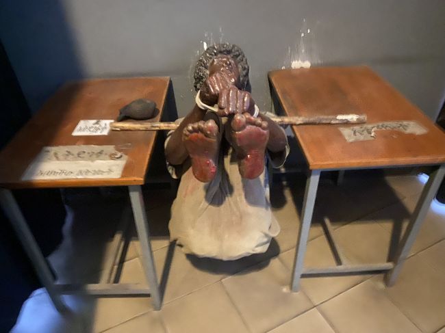 12/19/23 Red Terror Museum during city tour of Addis Ababa; torture example
