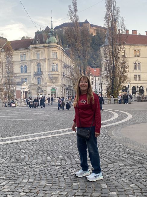 starting our late afternoon perambulation of Ljubljana, Slovenia 
