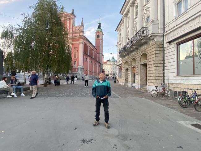 starting our late afternoon perambulation of Ljubljana, Slovenia 
