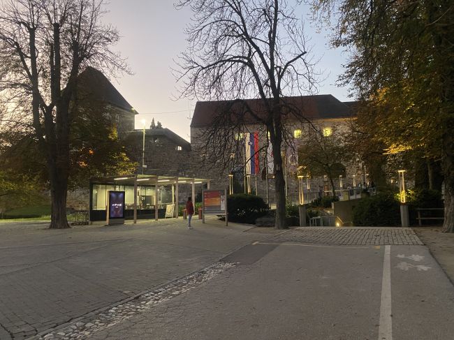 evening walk to Grad Castle high above Ljubljana, Slovenia 
