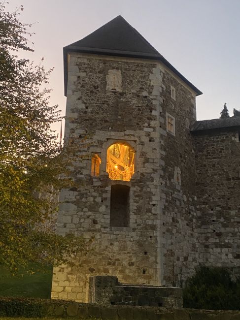 evening walk to Grad Castle high above Ljubljana, Slovenia 
