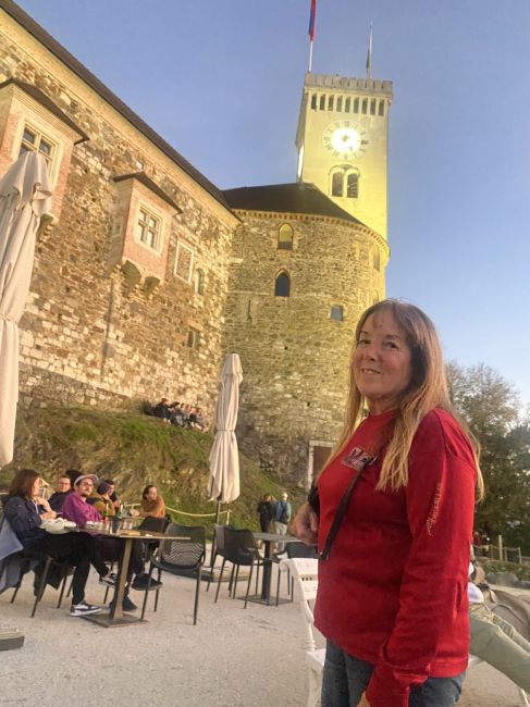 evening walk to Grad Castle high above Ljubljana, Slovenia 
