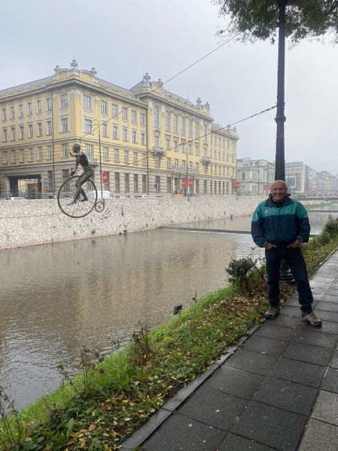 Walking from our hotel in Sarajevo to Archduke Ferdinand assassination spot
