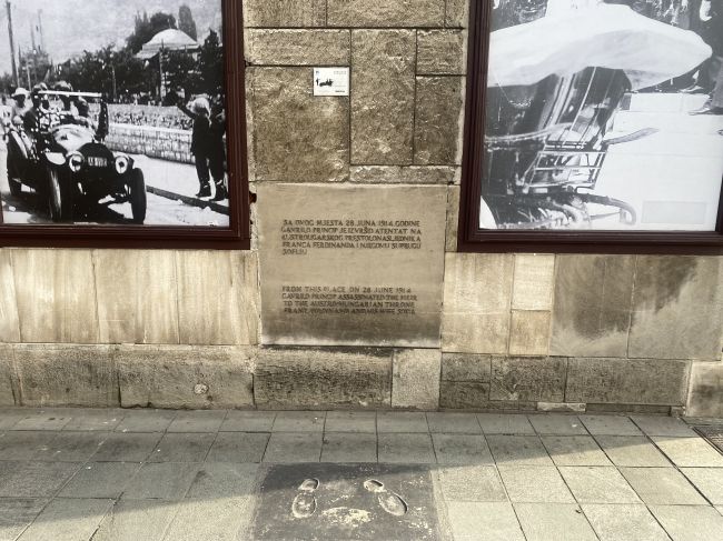 the site of Archduke Ferdinand's assassination, start of WWI
