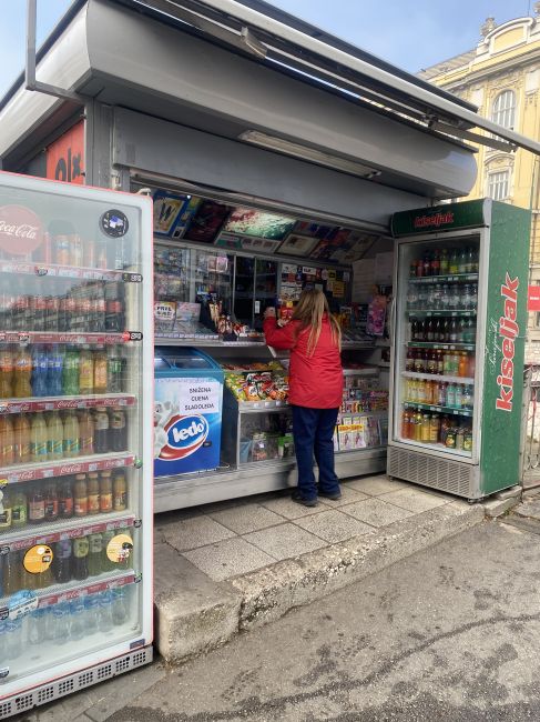 Helen shopping in Sarajevo, Bosnia and Herzegovina
