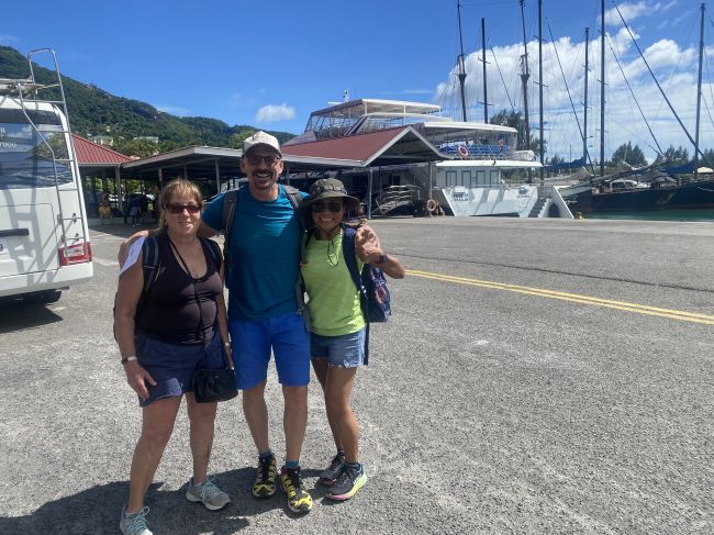 waiting for ferry from Mahe to Praslin
