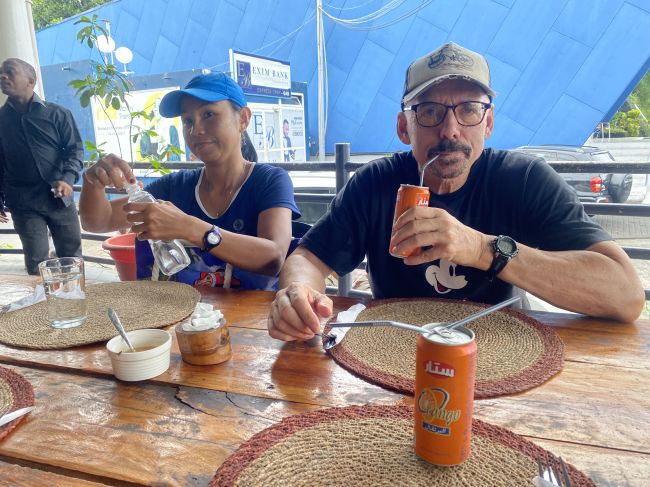 lunch at downtown cafe in Moroni, Comoros
