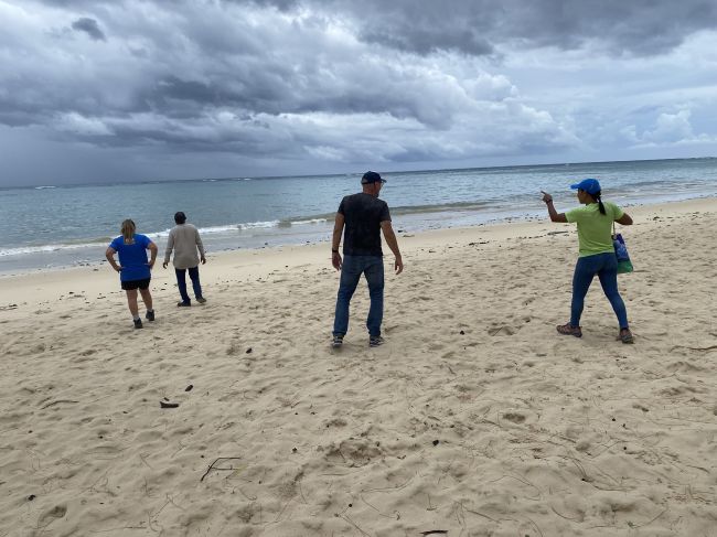 Walking on beach during Comoros day tour
