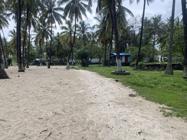 Ruins of Comoros government failed attempt at developing beach tourism; abandoned bungalows
