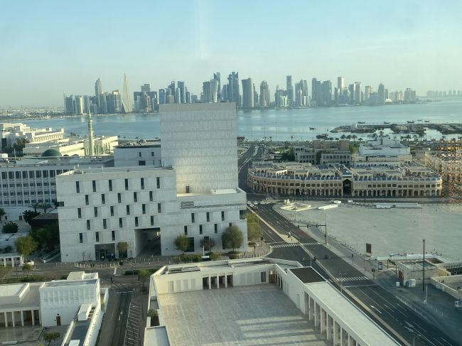 View of modern Doha, Qatar, from our hotel near old souk
