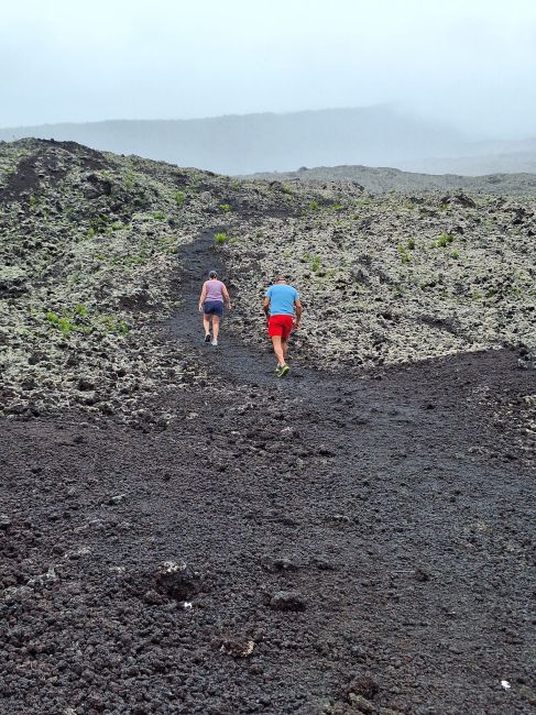 Walking on old lave flow, south Reunion Island
