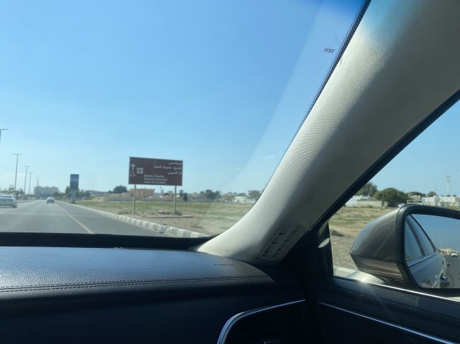 2/10 driving our car through the UAE.  We visited all 7 of the member emirates.
