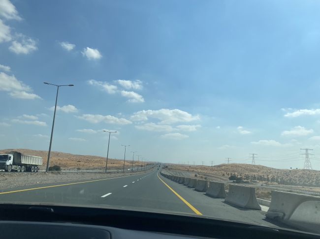 2/10 driving our car through the UAE.  We visited all 7 of the member emirates.
