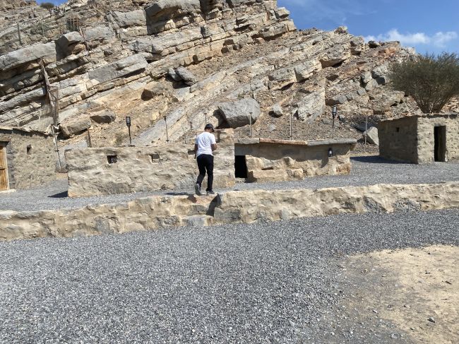 2/11 Day tour of Oman near Straits of Hormuz: outside old time root cellar refrigerator
