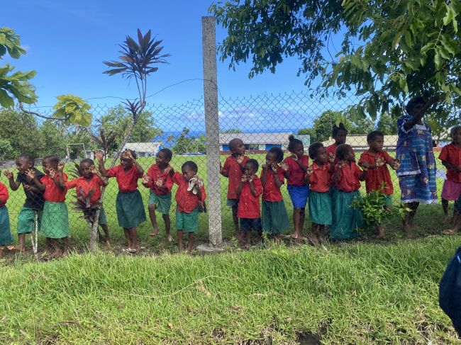 School on way to  ceremony in Ambryn, Vanuatu
