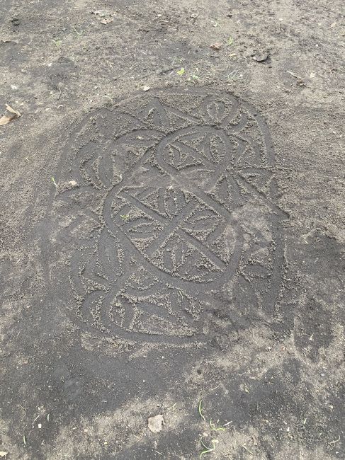 Sand-drawing before ceremony in Ambryn, Vanuatu
