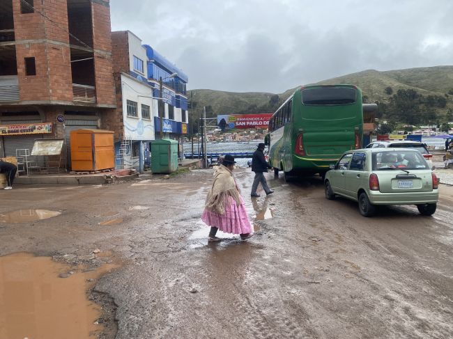 the ferry landing at Lake Titicaca

