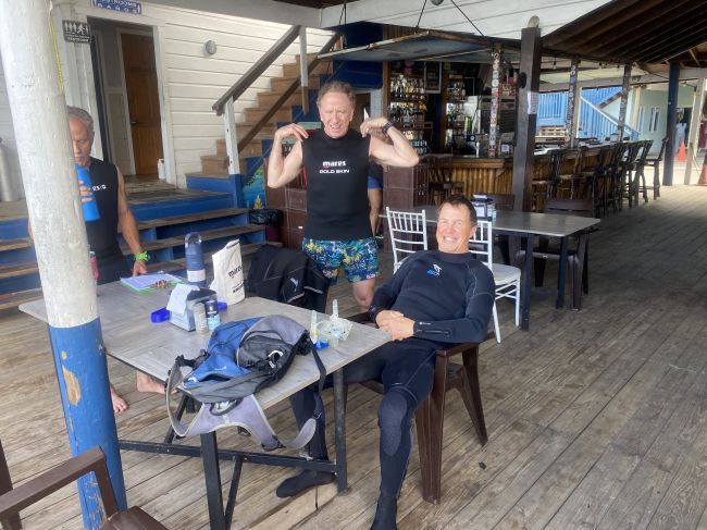 2/16 Bill between dives at Reef Gliders
