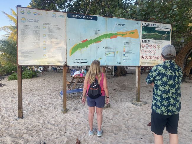 2/16 beach favored by locals on north end of Roatan
