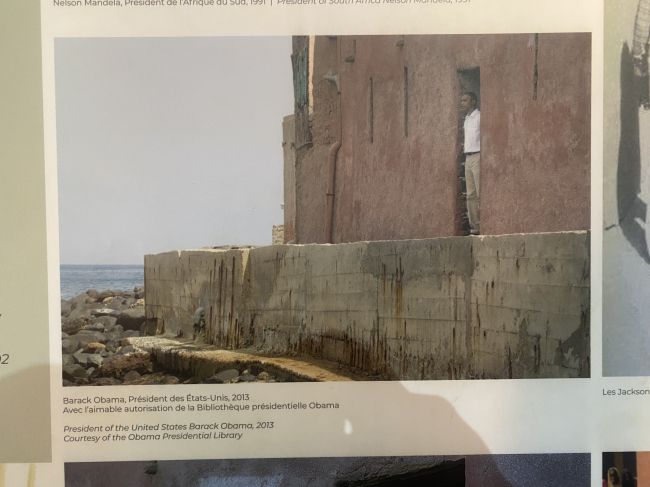 9/17/26 Dakar, Senegal:  Goree Island,  photo of Barack Obama in the Door of No Return
