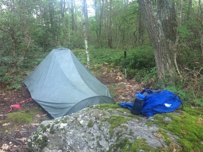 8/13 tenting at Brassie Brook shelter

