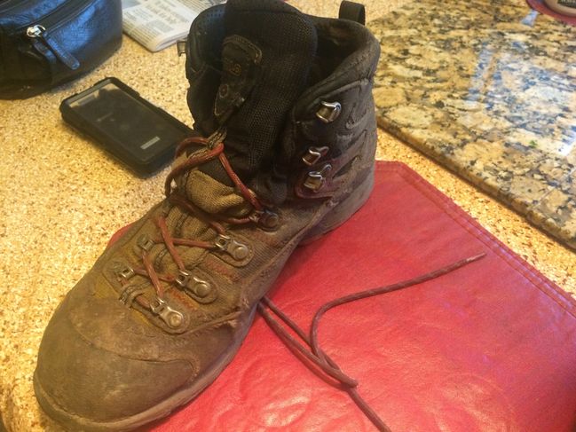 7/19 These boots may be done.  1500 miles on them.
