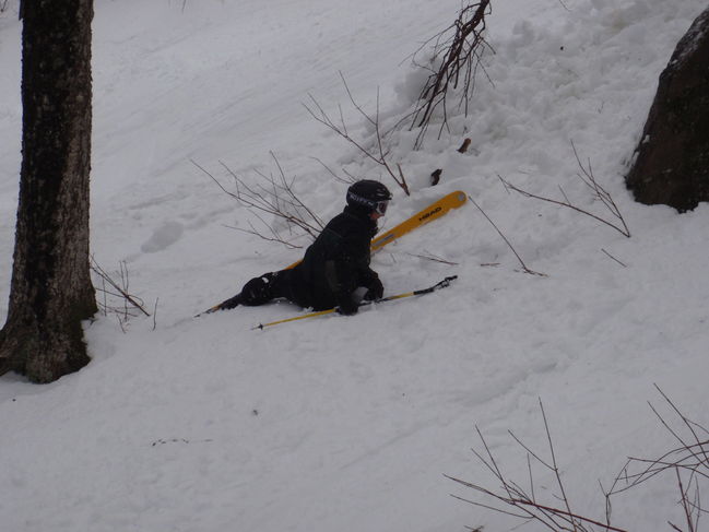 Post jump fail still laughing on the ground after wiping the snow off my face.
