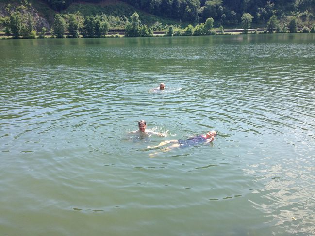 swimming in Danube one hour upstream from Passau
