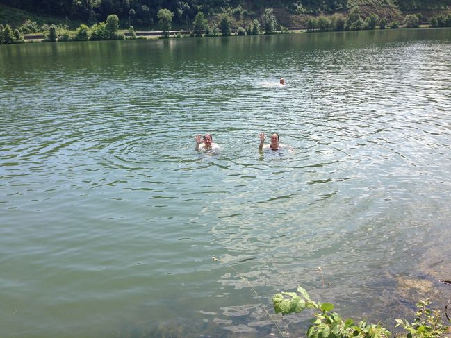 swimming in Danube one hour upstream from Passau
