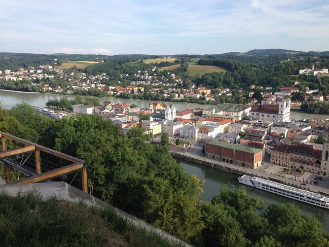 view from Castle Overlooking Danube at Passau
