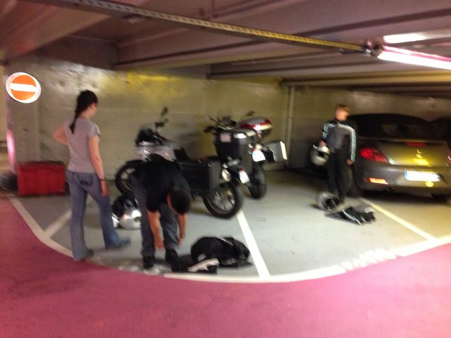 Departure Prep in Parking Garage in Avignon
