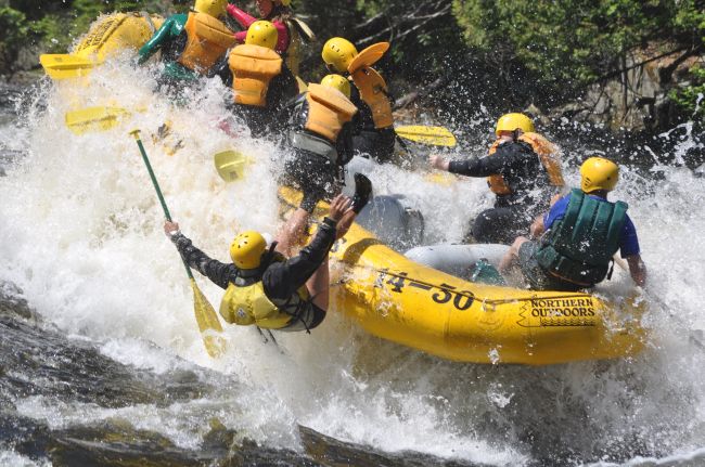 Paul ejected in one of the big rapids on a maximum madness day at The Forks
