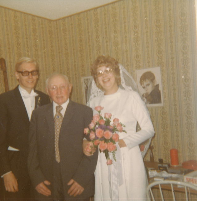 Kjell-Ake, Emil, Christina at KÅA's wedding, 1973
