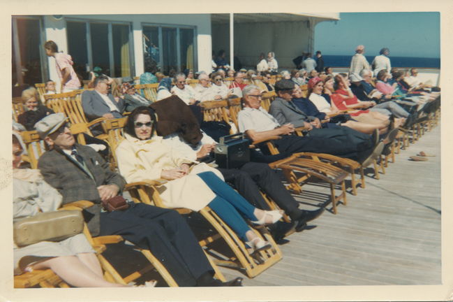 Greta Holman on deck of Gripsholm to/from Sweden summer 1966
