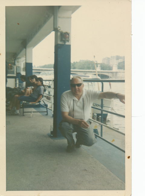 Paul, ca 1968 on porch of Ellás house in Hampton, NB with girlfirend Donna and other foster girls living with Ella
