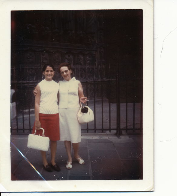 Leah Weiner and Great in front of French Cathedral 1966
