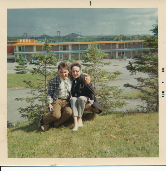 Paul and Greta on Quebec trip 1968 outside Montreal
