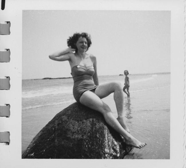 Pat Walsh on Wells Beach ca 1951
