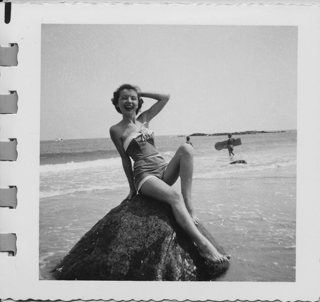 Some woman on my rock at Wells Beach mid-50's
