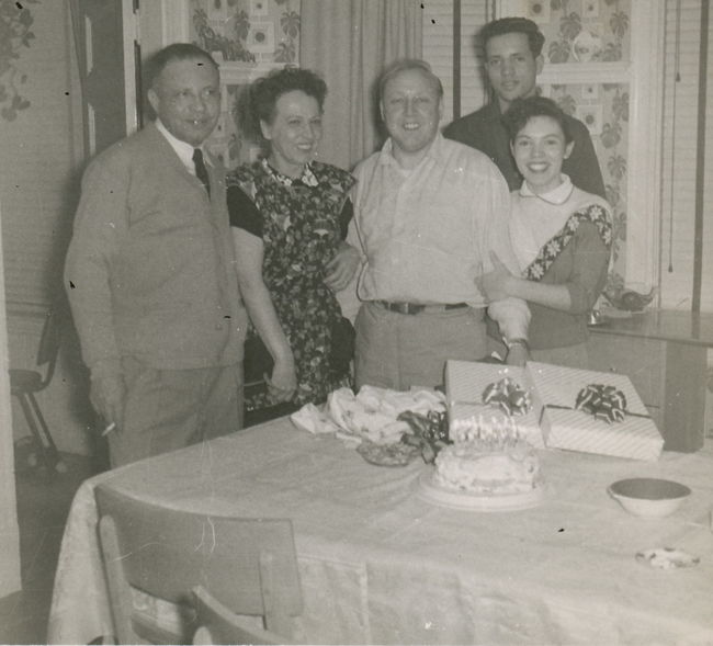 Arthur, Greta, Ake, Walter, Lynne, Allston dining mid-1950's
