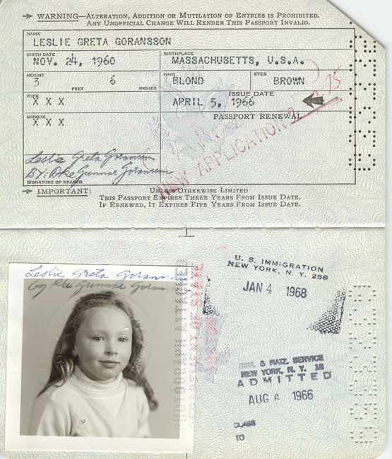 Leslie's first passport
