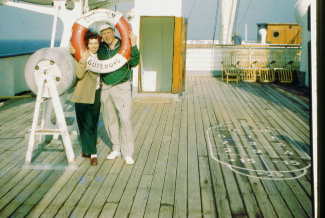 Ake and Lynne en route to Sweden 1952
