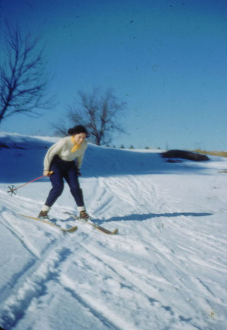 Lynne skiing in Bear Brook park, NH ca 1951
